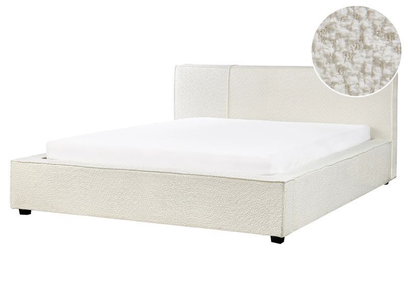 Ліжко букле MIRANDE 160 x 200 см (EU King Size) кольору кремово-білого 314652-565874 фото