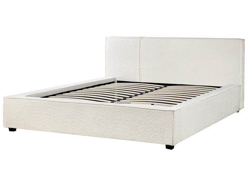 Ліжко букле MIRANDE 160 x 200 см (EU King Size) кольору кремово-білого 314652-565874 фото