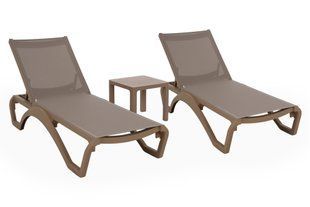 Комплект садових шезлонгів Monaco Taupe / Taupe зі столиком 458411-2220099 фото
