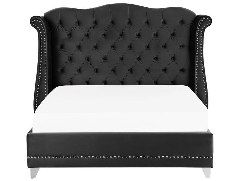 Ліжко оксамитове AYETTE 180 x 200 см (EU Super King) Чорне 295288-189843 фото