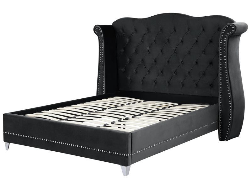 Ліжко оксамитове AYETTE 180 x 200 см (EU Super King) Чорне 295288-189843 фото