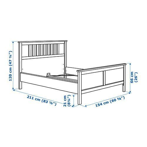 ІКЕА HEMNES ХЕМНЕС, 392.471.85 Каркас ліжка, пофарбований у сірий колір., ЛУРОЙ, 140x200 см 392.471.85 фото
