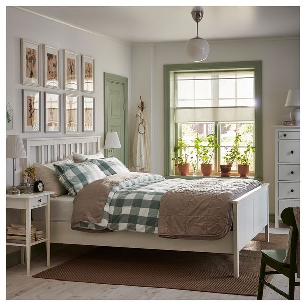 ІКЕА HEMNES ХЕМНЕС, 290.197.92 Каркас ліжка, біла пляма, Лейрсунн, 140x200 см 290.197.92 фото