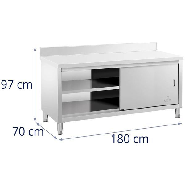 Рабочий шкаф из нержавеющей стали - ECO - 180 x 70 см - 600 кг - edge - Royal Catering 10011674-ex-1089 фото