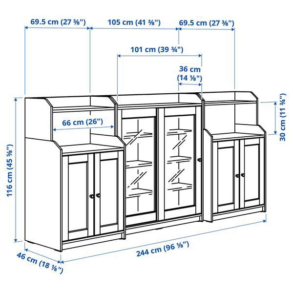ИКЕА Стелаж HAUGA ХАУГА, 893.886.44 Стелаж, белый, 244x46x116 см 893.886.44 фото