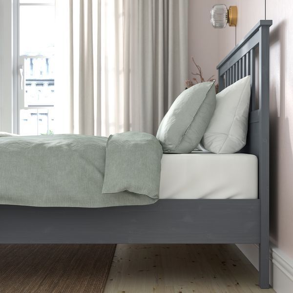 ІКЕА HEMNES ХЕМНЕС, 392.471.85 Каркас ліжка, пофарбований у сірий колір., ЛУРОЙ, 140x200 см 392.471.85 фото