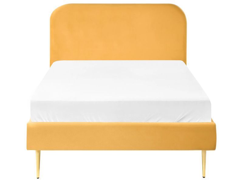Ліжко оксамитове FLAYAT 120 x 200 см (EU Small Double) Жовте 349234-675090 фото
