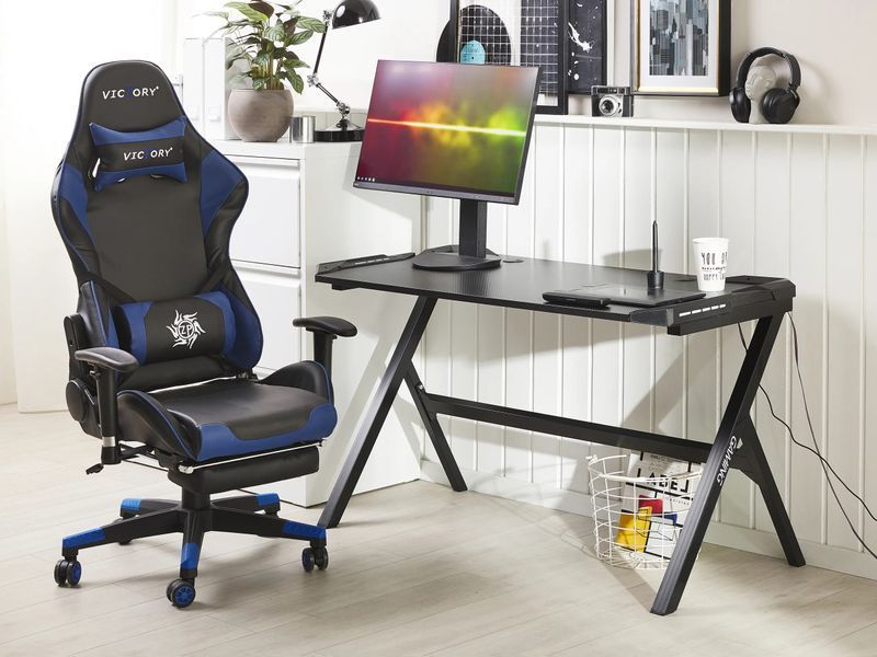 Ігровий стіл DANVERS Чорний 120 см 60 см RGB LED 309809-244850 фото