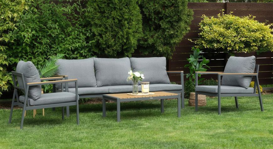 Комплект садових меблів EDISON CAFFE темно-сірого кольору - Focus Garden 007289-9990004 фото