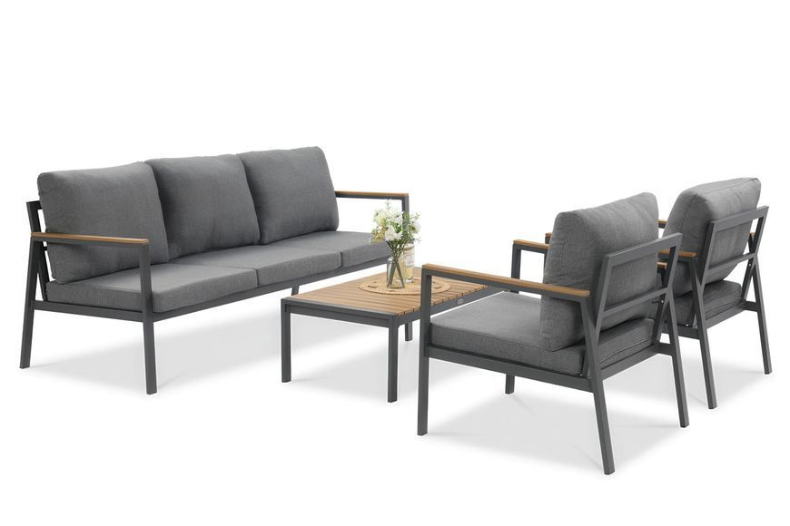 Комплект садових меблів EDISON CAFFE темно-сірого кольору - Focus Garden 007289-9990004 фото