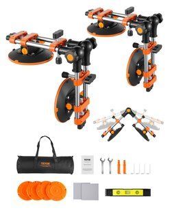 VEVOR Seam Setter, набір з 2 інструментів для з'єднання гранітних швів з вакуумними присосками, 152 мм, з'єднувач для швів та вирівнювання, що регулюється від 90&deg; до 120&deg;, ідеально підходить для мармурової плитки та слебів. 0443-DJDJFGDQ9027VNH2Y001V0 фото