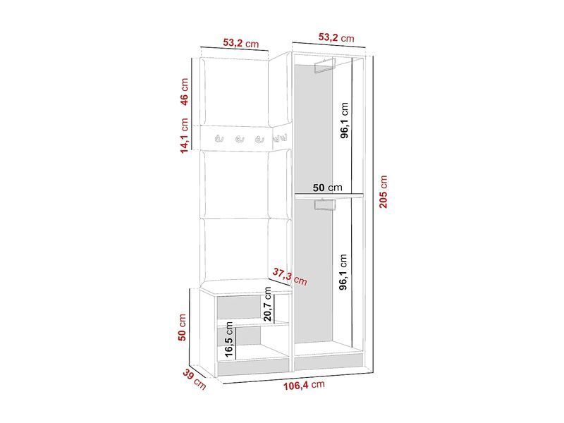 ROJ 11 Гардероб Белый + Синий 4896232-0057702 фото