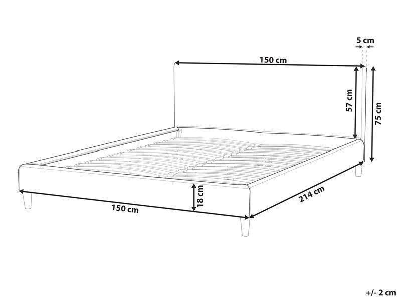 Чохол для каркаса ліжка оксамитовий FITOU 140 x 200 см рожевий 331696-412482 фото