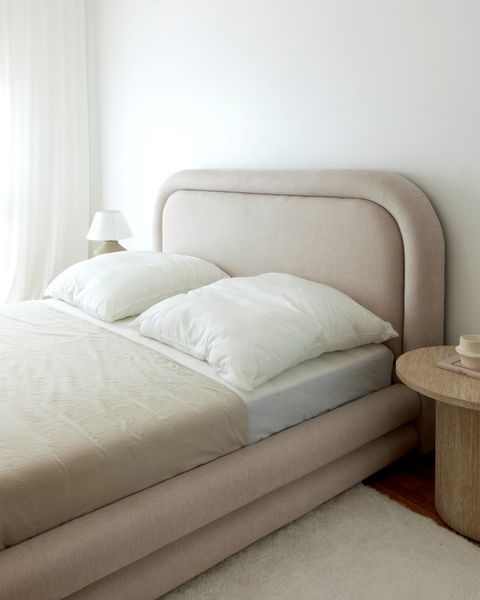 Ліжко зі штучної льону LAVARDENS 160 x 200 см (EU King Size) Світло-бежева 331387-603337 фото