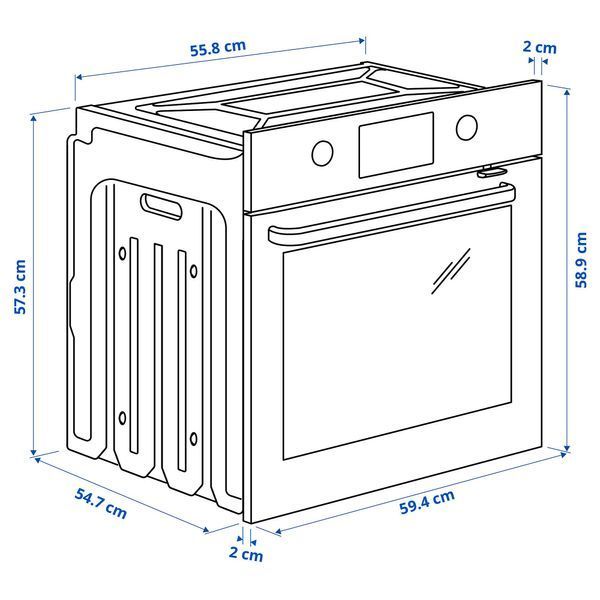 ІКЕА BR&Auml;NDBO, 605.576.56 Духова шафа з примусовою циркуляцією повітря, IKEA 500 чорний 605.576.56 фото