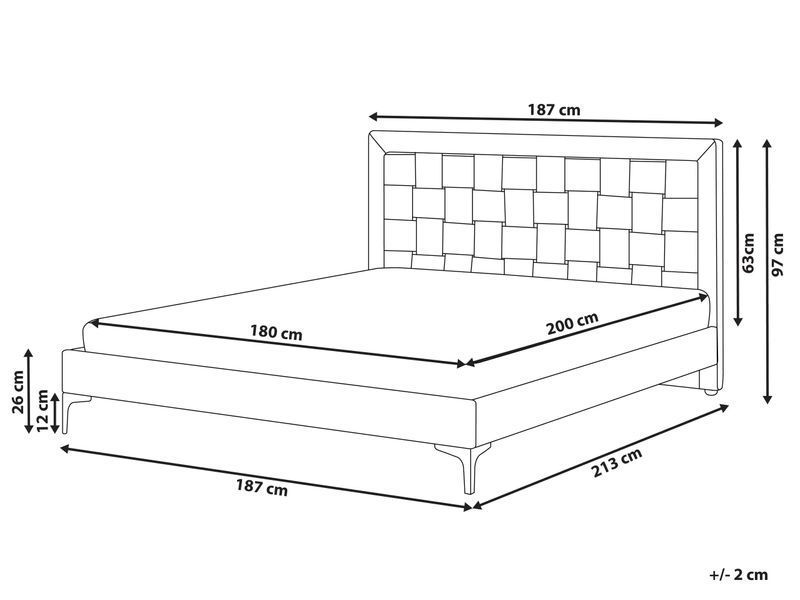 Ліжко оксамитове LIMOUX 180 x 200 см (EU Super King) Чорне 277593-397976 фото