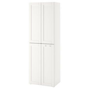 ИКЕА Шкаф SM&Aring;STAD СМОСТАД / PLATSA ОПХУС, 994.304.78 Шкаф, белая рама, с 2 вешалками для одежды, 60x57x181 см 994.304.78 фото