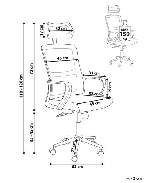 Офісне крісло MONARCH Тканина чорного кольору 324409-611710 фото