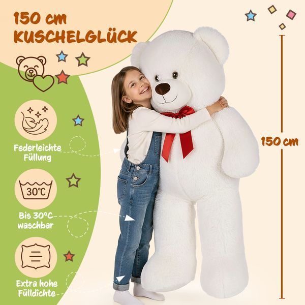 Плюшевый мишка Тедди, размер XXL, белый, 150 см. 061399-101599 фото