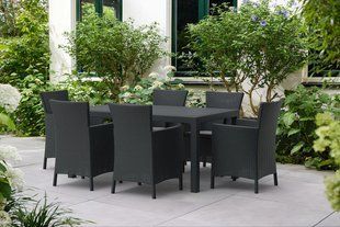 Обеденный набор IOWA/MELODY 6+1 Graphite Garden Dining Set - KETER 007761-9991108 фото