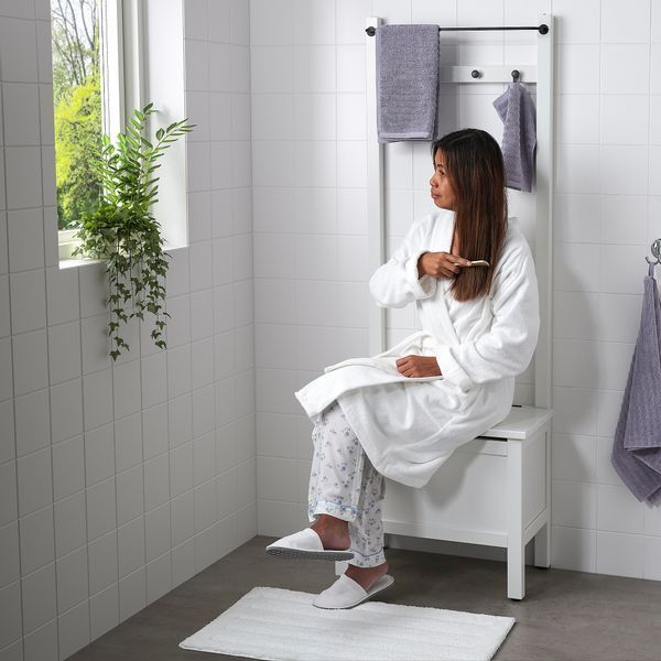 ІКЕА HEMNES ХЕМНЕС, 303.966.55 Лавка зі сховищем, стрижень, 4 гачки, білий, 64x37x173 см 303.966.55 фото