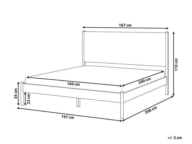 Ліжко з сосни BRUNEMONT 160 x 200 см (EU King Size) світло-коричневе 343856-671190 фото