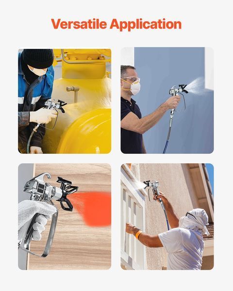 Безповітряний фарборозпилювач VEVOR 3600 psi з соплом 517, комплект, що обертається, для безповітряного фарборозпилення з фільтрами, голкою для очищення та щіткою, для безповітряного фарборозпилювального обладнання. 12908-GYWQPTJRGJPJNLZF8V0 фото