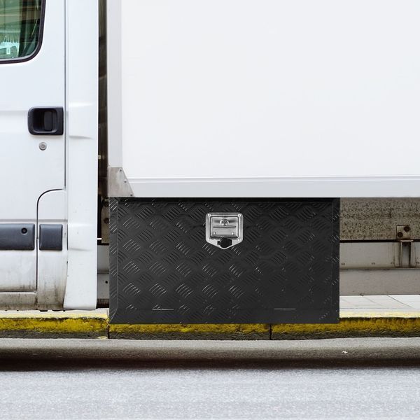 VEVOR Truckbox, ящик для інструментів, 760 x 355 x 405 мм, алюмінієвий сплав, вантажопідйомність 30 кг, чорний, що замикається 0897-CDKCGJX23014H8XL3V0 фото