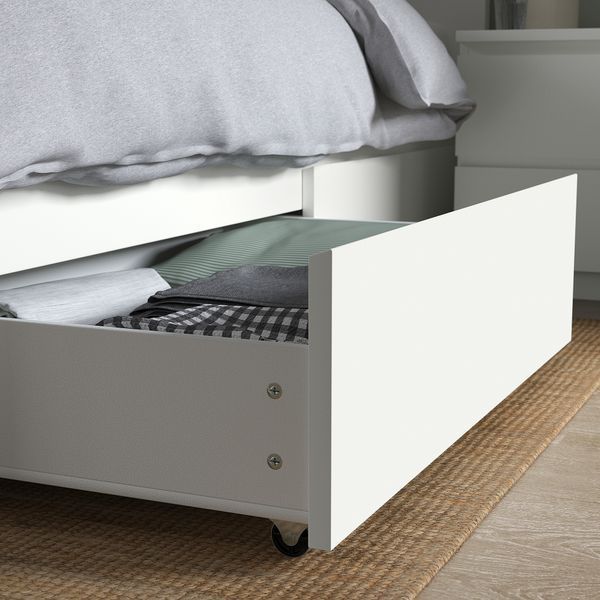 ИКЕА Каркас кровати с 2 корзинами MALM МАЛЬМ, 791.759.83 Каркас кровати с 2 корзинами, белый, Лурой, 160x200 см 791.759.83 фото