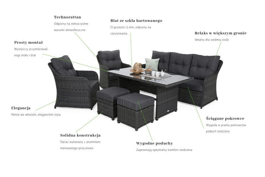 Садові меблі з техноратангу Bergamo Grey / Grey Melange 456852-2220005 фото