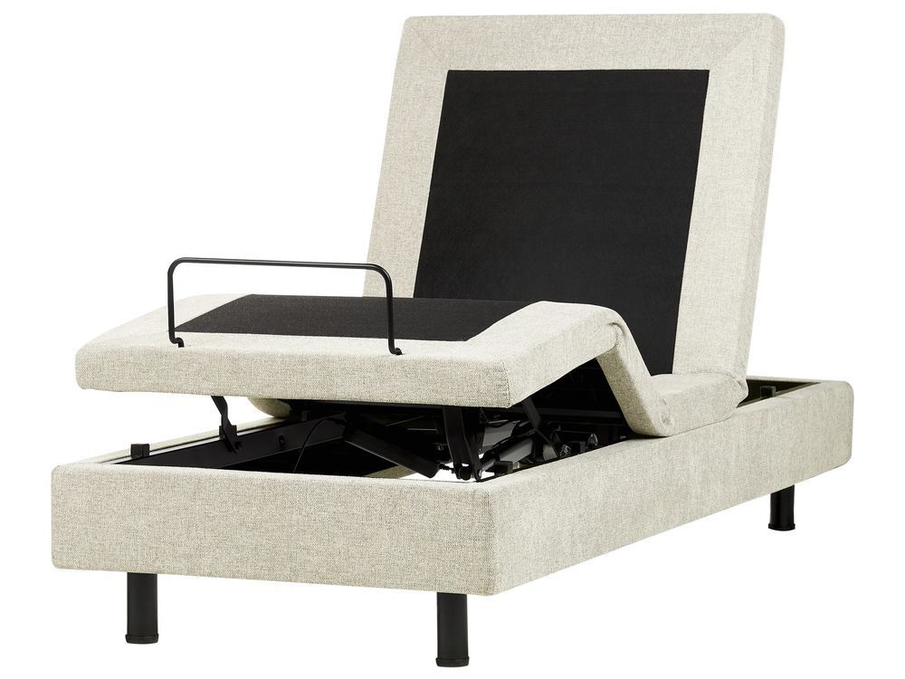 Регульоване ліжко без узголів'я тканинне DUKE II 80 x 200 см (EU Small Single) Бежеве 326127-625649 фото