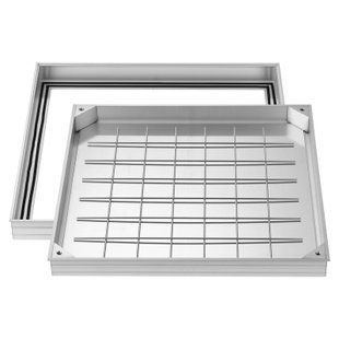 Крышка люка VEVOR с рамой 60 x 60 см, невидимая крышка люка, мощеная крышка септика из алюминиевого сплава для интегрированного дренажного канала на садовых дорожках и террасах. 8566-JGJKJQRSJGJK87WK9001V0 фото