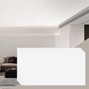 Стельові плитки VEVOR, упаковка з 10 штук, 24 x 24 дюйми, підвісні плити з високоякісного ПВХ-пінопласту, вогнестійкі, мають гарну гнучкість і легко встановлюються, стельове покриття для дому/офісу, гладкий білий колір. 12265-THBZPVCFPB1010YENV0 фото