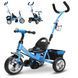 Триколісний велосипед Raceline Blue Metal + кермо 062699-108227 фото