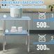 Коммерческий стол VEVOR из нержавеющей стали 76,2 x 76,2 x 91,4 см, двухслойный рабочий стол из нержавеющей стали, разделочный стол, для предприятий общественного питания, грузоподъемность 226 кг + 136 кг, коммерческий кухонный стол, стол для приготовлени 5572-J30X30X36INCHMQ0DV0 фото 4