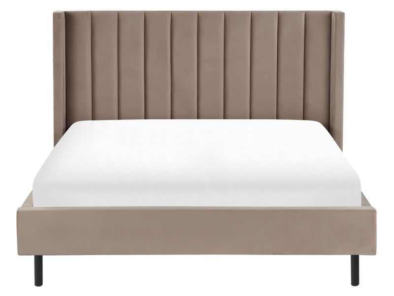 Ліжко оксамитове VILLETTE 160 x 200 см (EU King Size) кольору Taupe 311276-335680 фото
