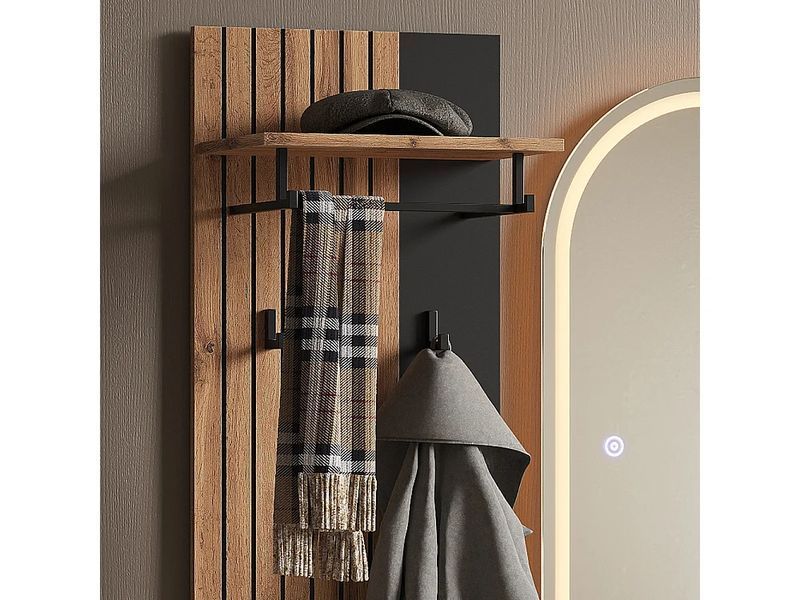 Настенное украшение из дуба и мятлика, 43x26,6x110 см, янтарного цвета. 4784104-0006748 фото