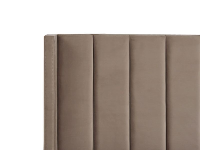 Ліжко оксамитове VILLETTE 160 x 200 см (EU King Size) кольору Taupe 311276-335680 фото