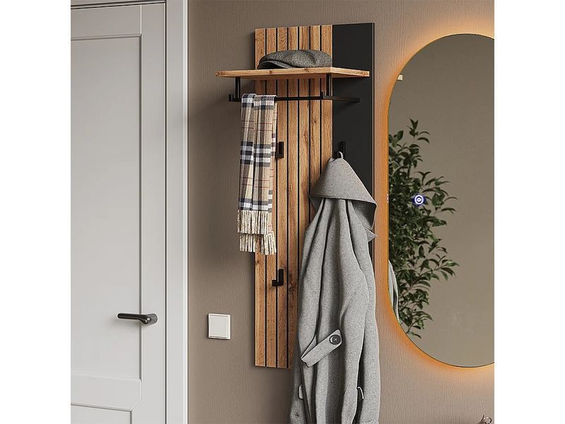 Настенное украшение из дуба и мятлика, 43x26,6x110 см, янтарного цвета. 4784104-0006748 фото
