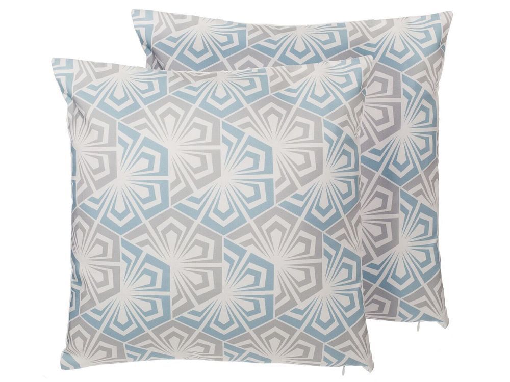 Набір із 2 декоративних подушок PRIMROSE 45 x 45 см світло-блакитний Ikat 335032-198828 фото