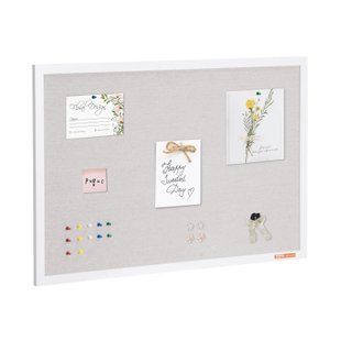 Коркова дошка VEVOR 36"x24" білого кольору з лляною поверхнею - стильна настінна дошка для оголошень для дому, школи, офісу - елегантна та функціональна дошка для оголошень 13005-RMB36X24WBSMUFWYSV0 фото