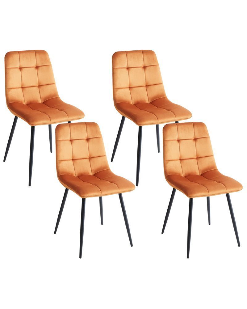 Комплект із 4 обідніх стільців POWELL Velvet Orange 328874-598491 фото