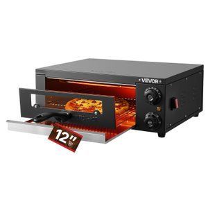 Электрическая печь для пиццы VEVOR, 30 см, настольная, 25-300 &deg;C, 1450 Вт, печь для пиццы с таймером и регулировкой температуры, двумя нагревательными элементами, решеткой для гриля, для кухни и предприятий общественного питания. 2200-CLMDRPSLDCSXUXGHY001V2 фото
