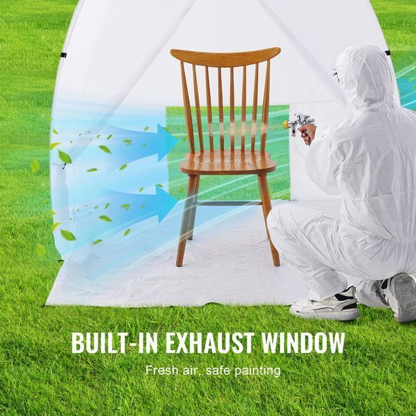 Палатка для покраски распылением VEVOR, 60 x 60 x 70 дюймов, портативная палатка для покраски распылением со встроенным полом, вытяжным окном и сумкой для хранения, складная покрасочная камера для мебели, станция для покраски инструментов для хобби. 12911-BXSPQ606070INA0UEV0 фото