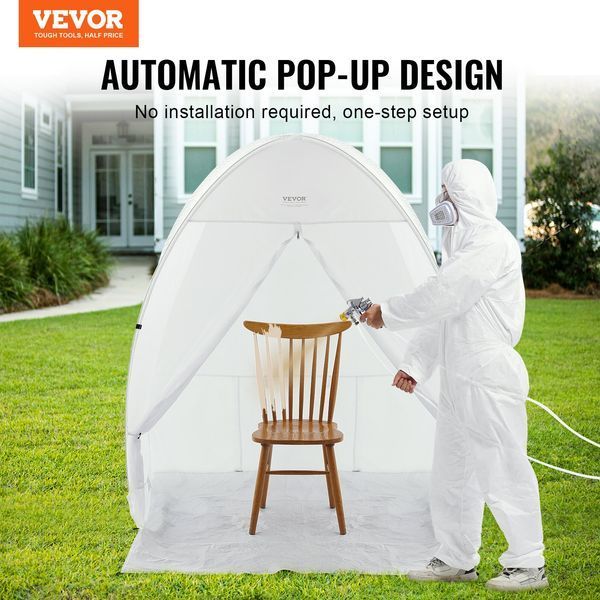 Палатка для покраски распылением VEVOR, 60 x 60 x 70 дюймов, портативная палатка для покраски распылением со встроенным полом, вытяжным окном и сумкой для хранения, складная покрасочная камера для мебели, станция для покраски инструментов для хобби. 12911-BXSPQ606070INA0UEV0 фото