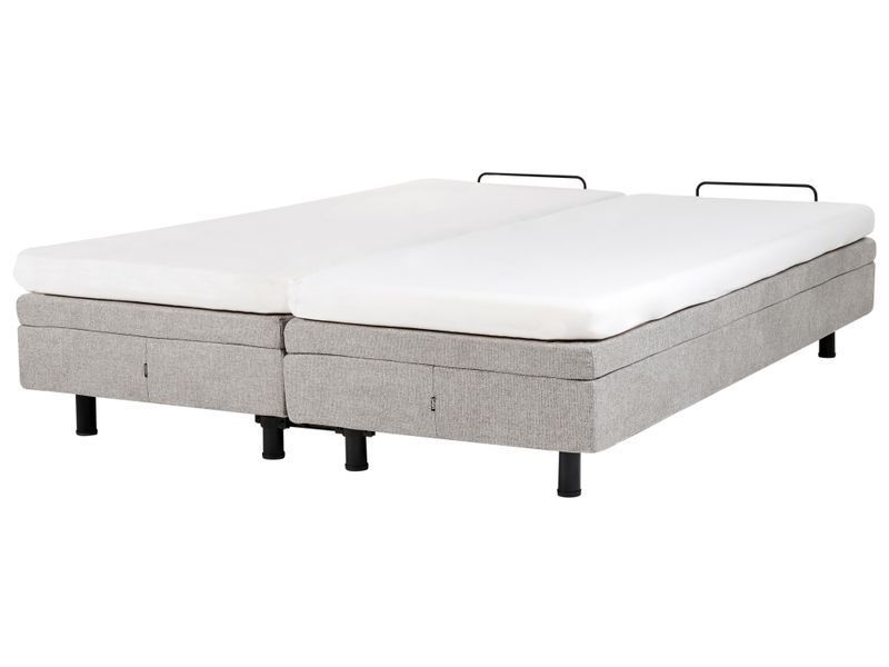 Регульоване ліжко без узголів'я тканинне DUKE II 180 x 200 см (EU Super King) світло-сіре 322299-608283 фото