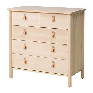 ИКЕА Комод BJ&Ouml;RKSN&Auml;S, 704.072.99 Комод, 5 ящиков, береза, 90x90 см 704.072.99 фото