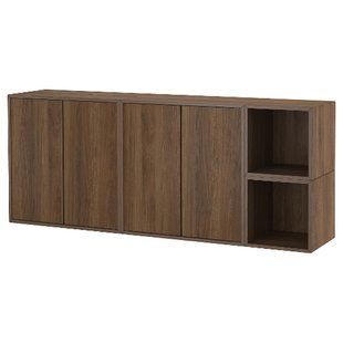 ИКЕА Комбинированный настенный шкаф EKET ЭКЕТ, 995.688.33 Комбинированный настенный шкаф, грецкий орех, 175x35x70 см 995.688.33 фото