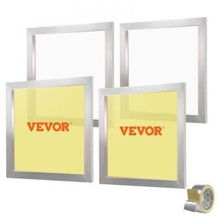 VEVOR 4-секционная алюминиевая рама для трафаретной печати, 20x20 дюймов, аксессуары для трафаретных печатных машин, 110 меш, кислотостойкая и не деформируемая, подходит для наволочек, тканей, бумаги, копировальной бумаги и т. д. 8669-SYKJD41102020DC8SV0 фото
