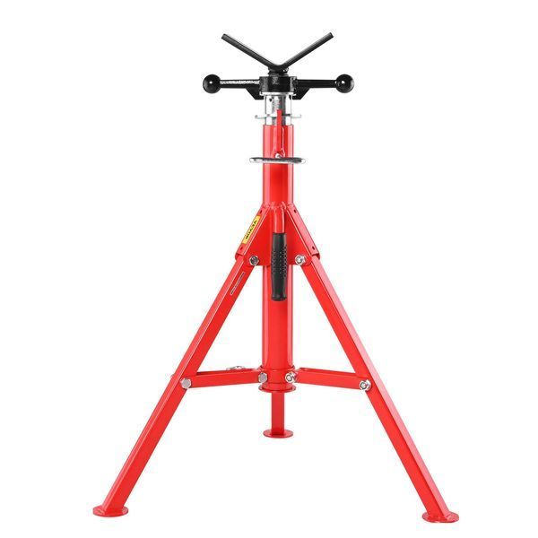 Подставка для труб VEVOR с V-образной головкой, грузоподъемность 1/8"-12", регулируемая высота 28"-52", подъемник для труб 2500 фунтов, портативная складная подставка для труб, корпус из углеродистой стали, сверхпрочная. 2351-GJ1107SGJ-VX00001V0 фото
